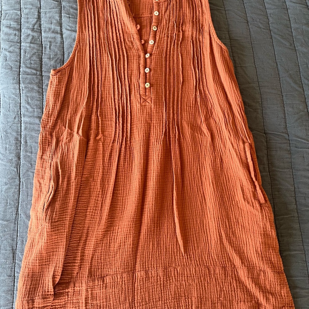 Faherty Isha sleeveless cotton dress - L